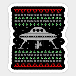 UFO Ugly Christmas Sweater Gift Sticker